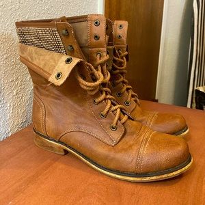 Faux Brown Leather Boots